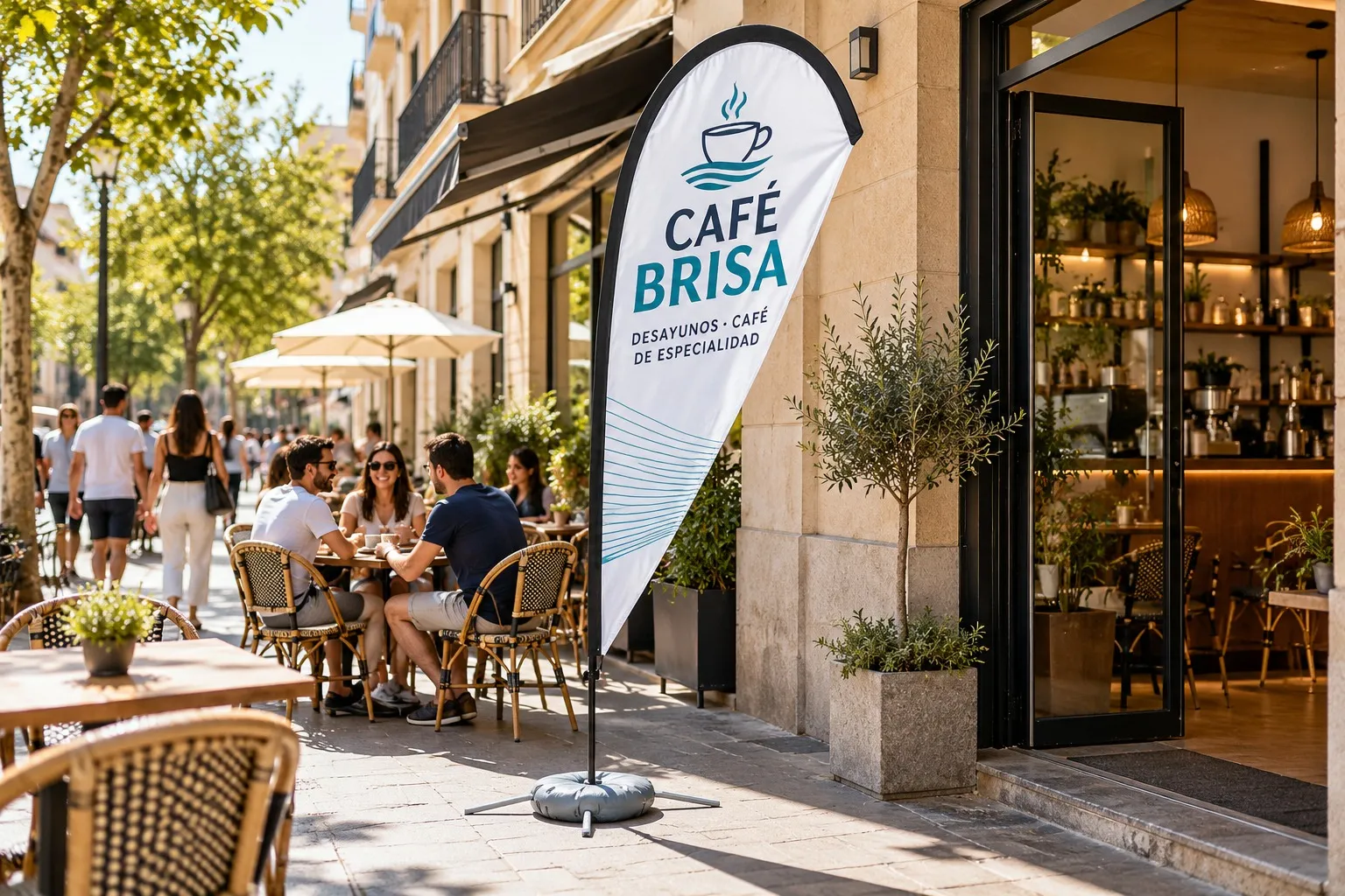Entrada de una cafetería