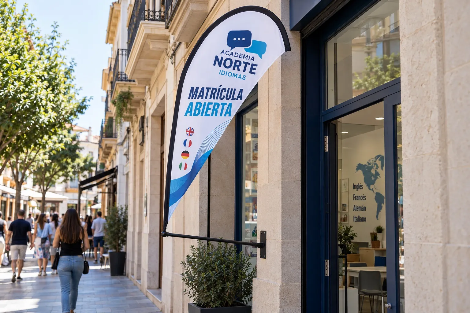 Fachada de una academia