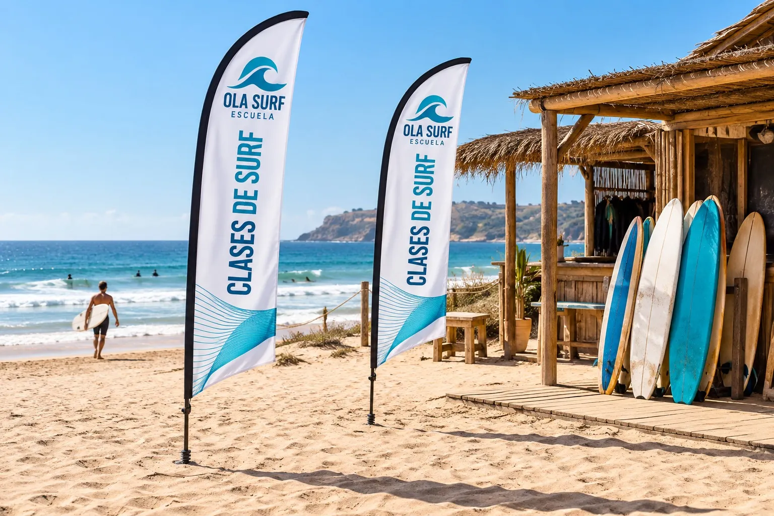 Escuela de surf en la playa