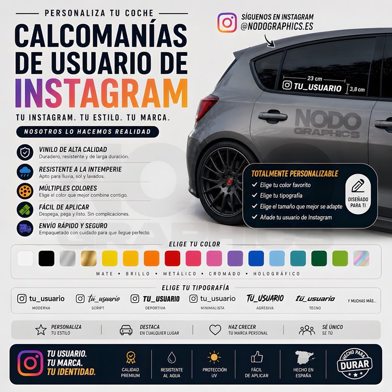 Pegatinas de vinilo con tu usuario de Instagram: presentación del producto